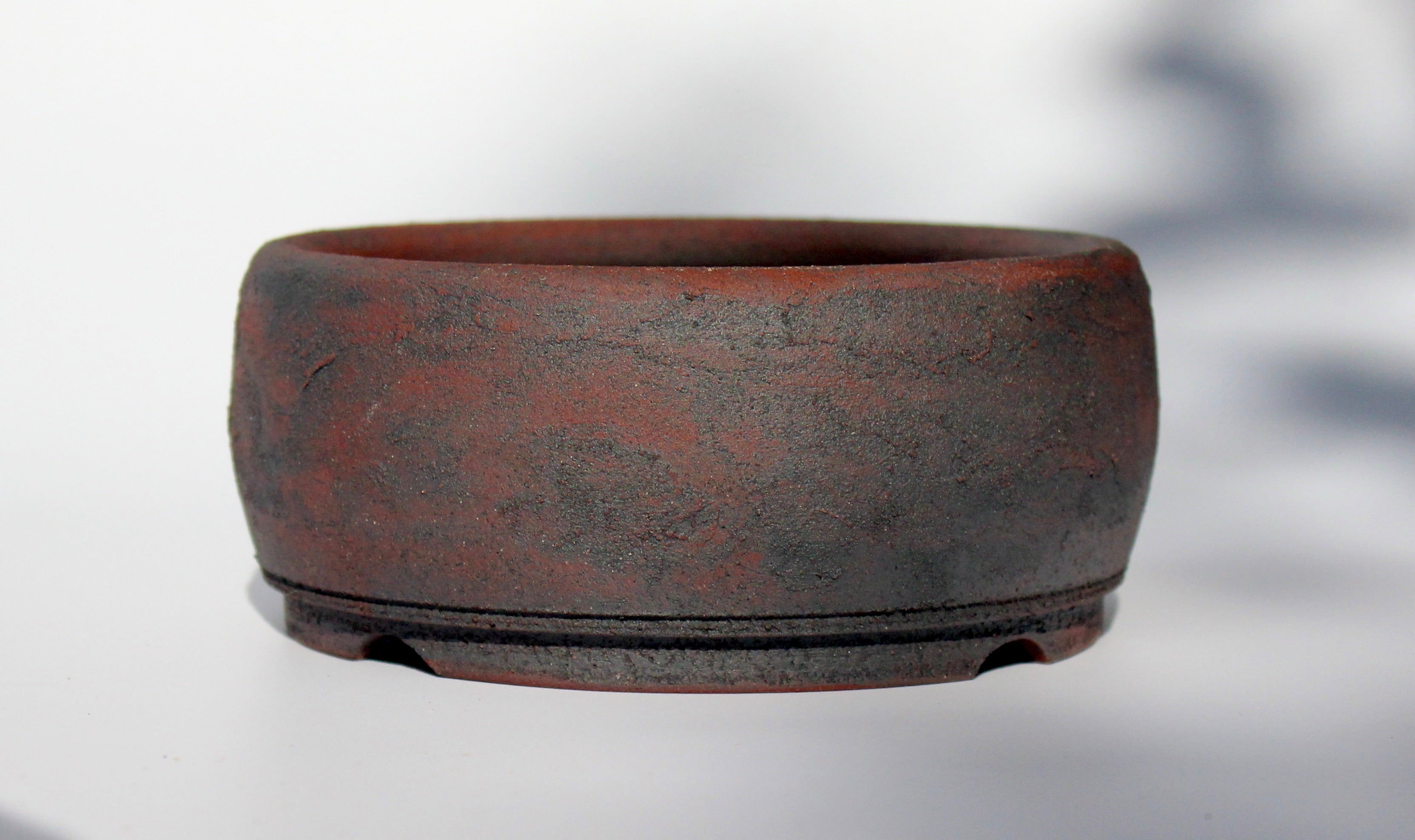 Round unglazed bonsai pot 135mm