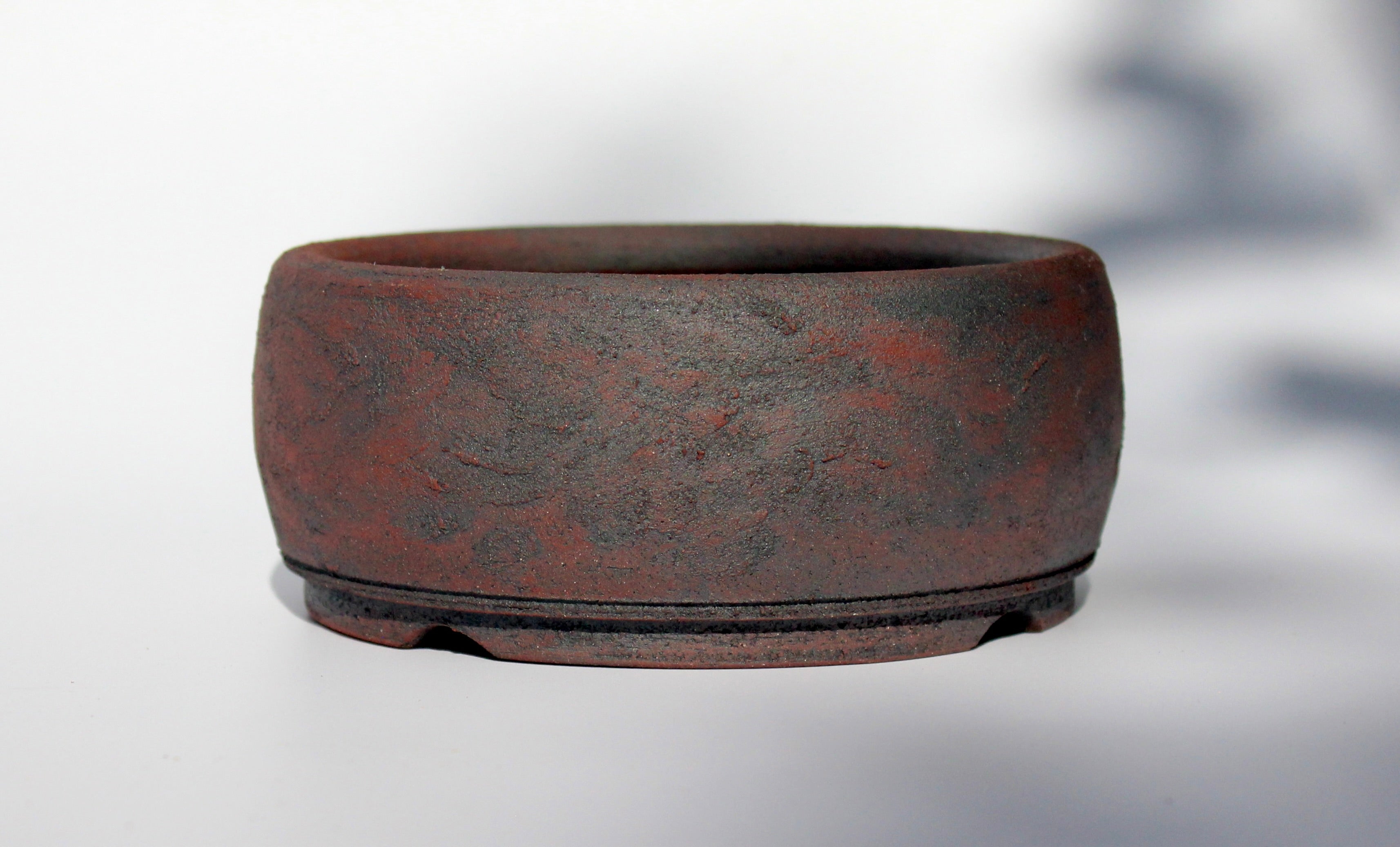 Round unglazed bonsai pot 135mm