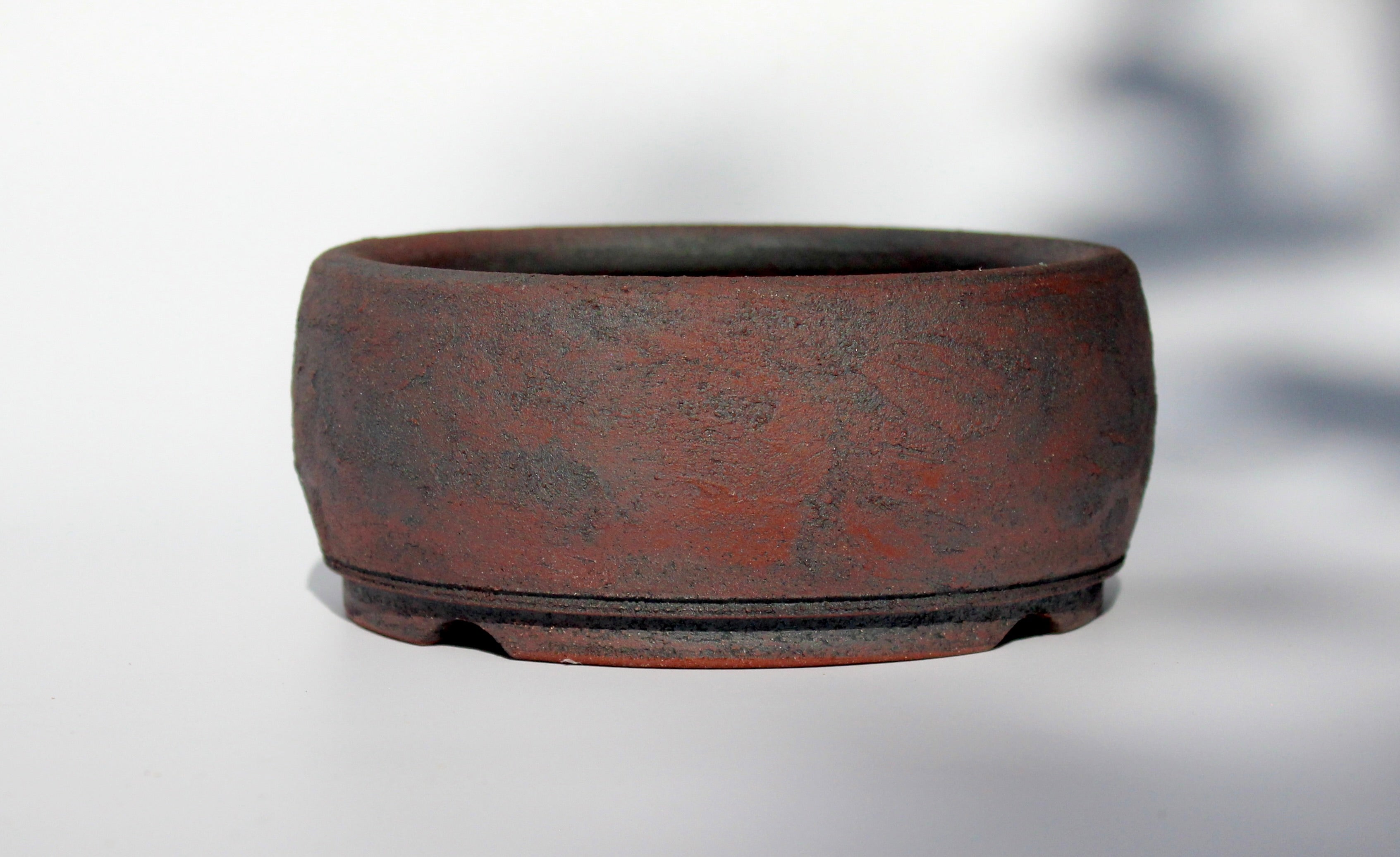 Round unglazed bonsai pot 135mm