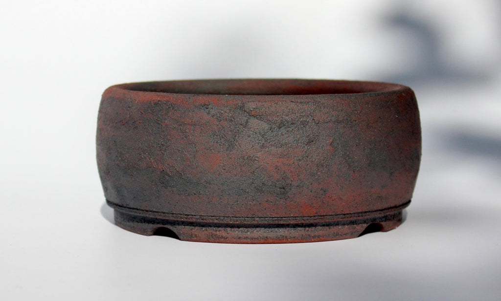 Round unglazed bonsai pot 135mm