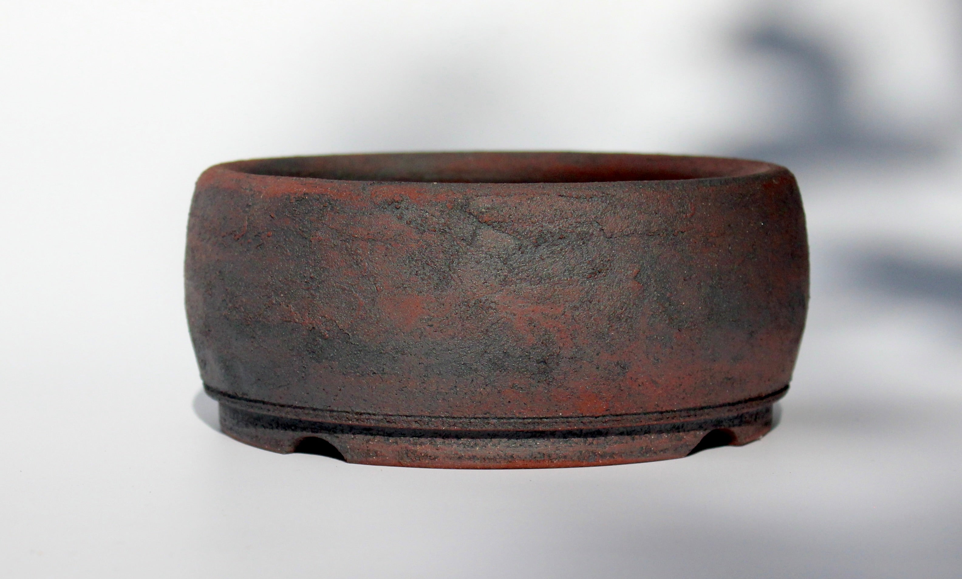 Round unglazed bonsai pot 135mm