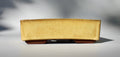 Rectangular bonsai pot in a matte yellow glaze. 156x116mm