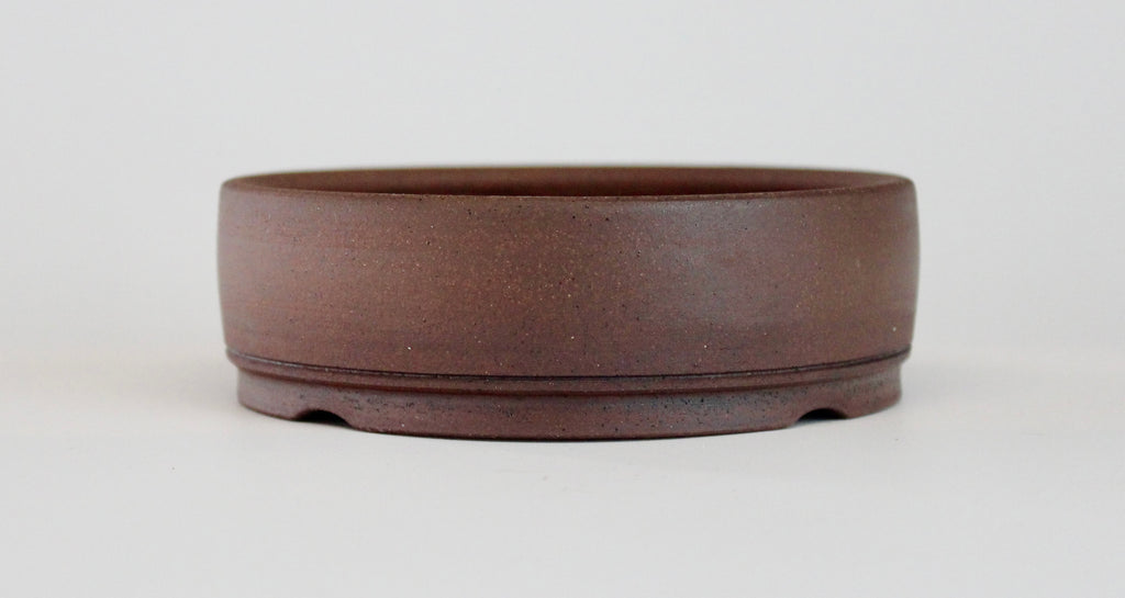 Round unglazed bonsai pot. D.111mm