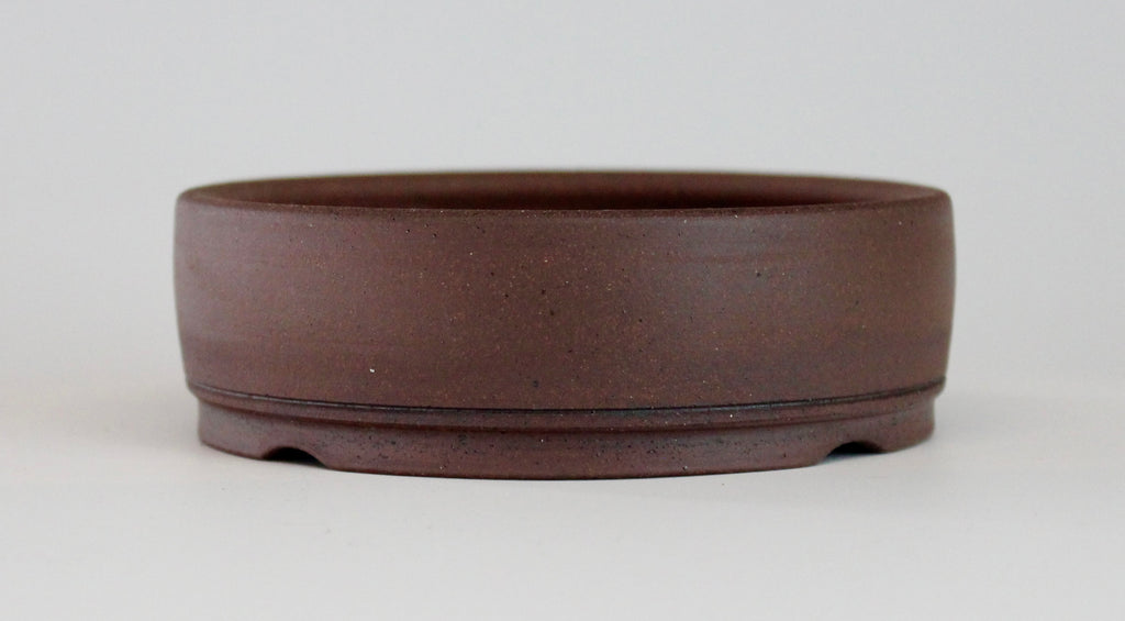 Round unglazed bonsai pot. D.111mm