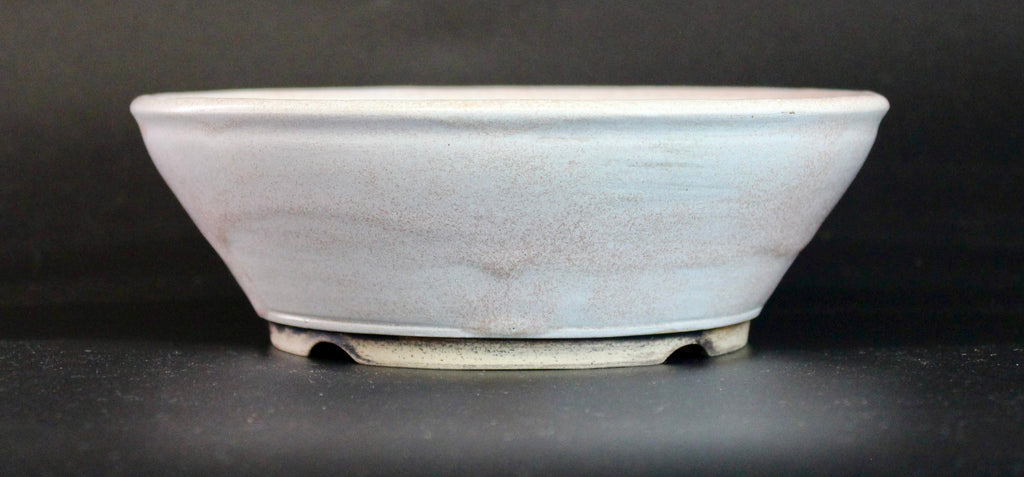 Round bonsai pot in a matte white glaze D.180mm
