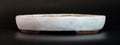 Oval bonsai pot in a matte white glaze 230x196mm
