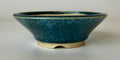 Round bonsai pot in a blue crystalline glaze. D.128mm