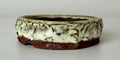 Round bonsai pot in a matte white glaze. D.93mm
