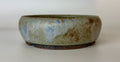 Round bonsai pot in a blue glaze. D.175mm