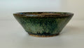 Round bonsai pot in a blue/green glaze. D.127mm